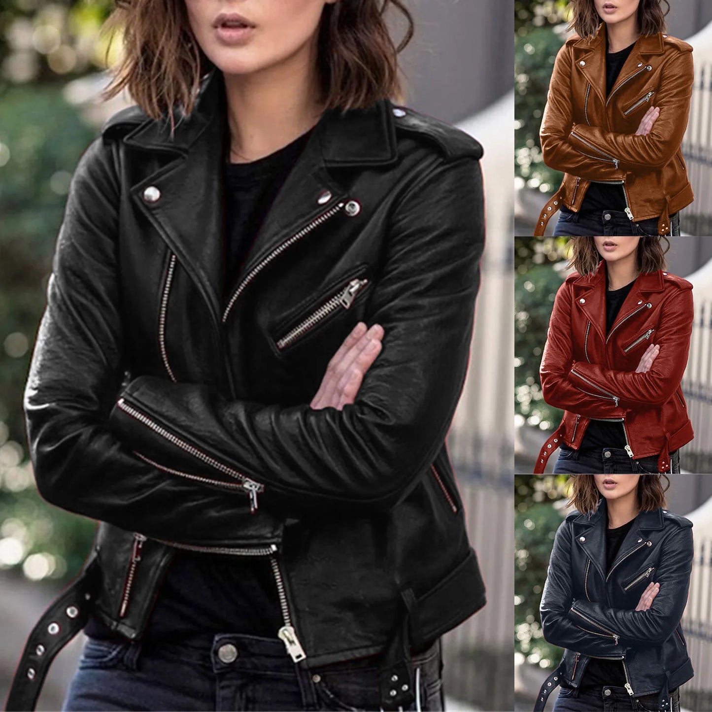 Faux Leather casual Jacket for Women
