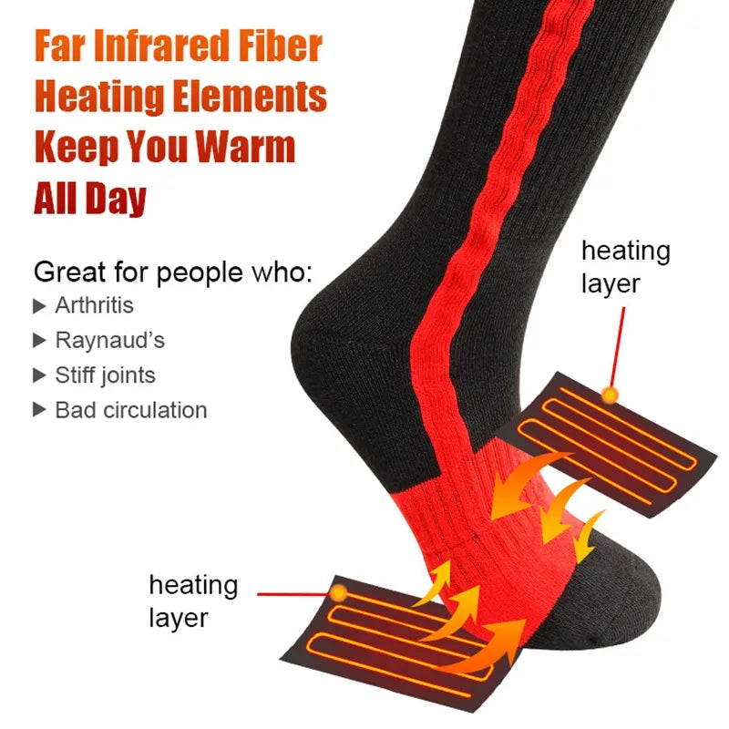 DAY WOLF Electric Heating Winter Unisex Socks