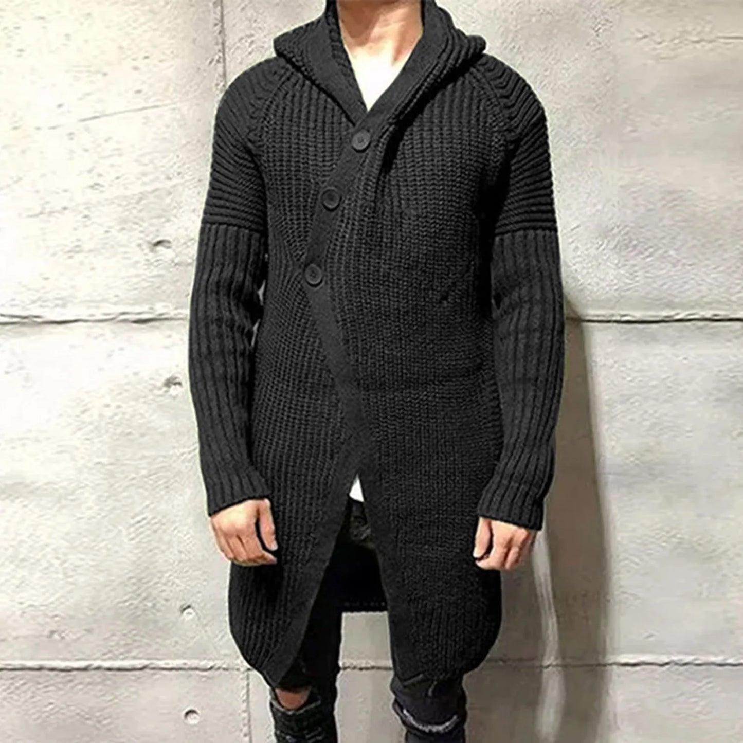 Long Hooded Cardigan Casual Long Sleeve Sweater