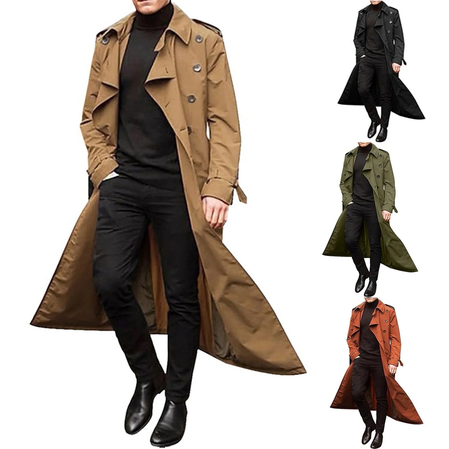 Wool Overcoat Long Sleeve Trench Coats Jacket