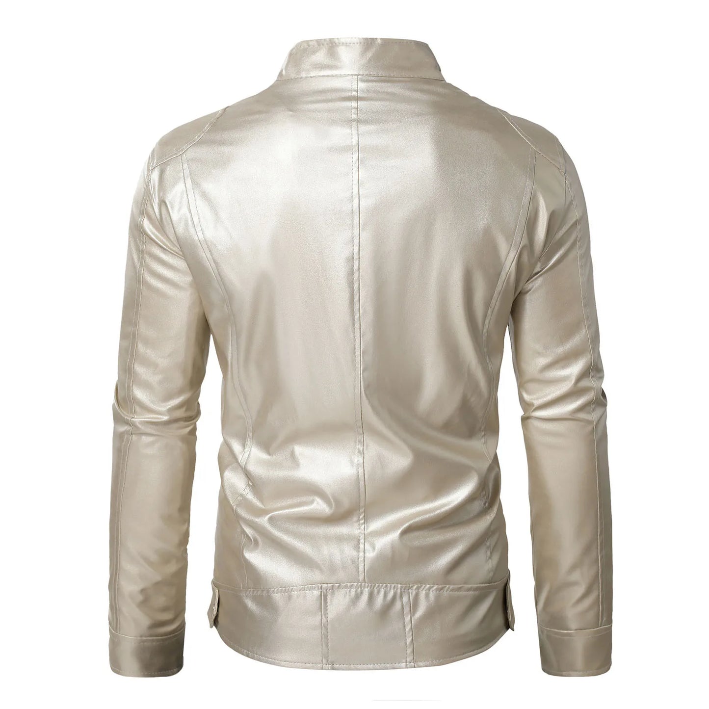 Shiny Gold Leather Jackets For Men