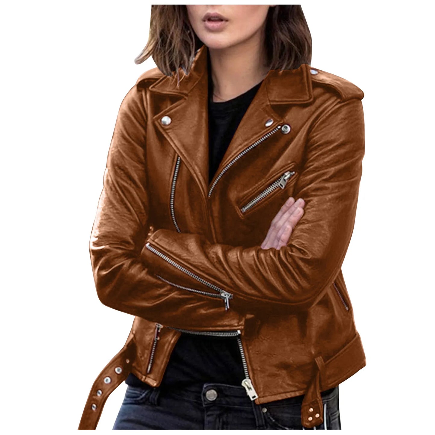 Faux Leather casual Jacket for Women